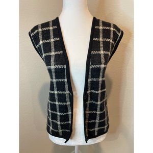 Pendleton Black & White 100% Virgin Wool Button Front Vest